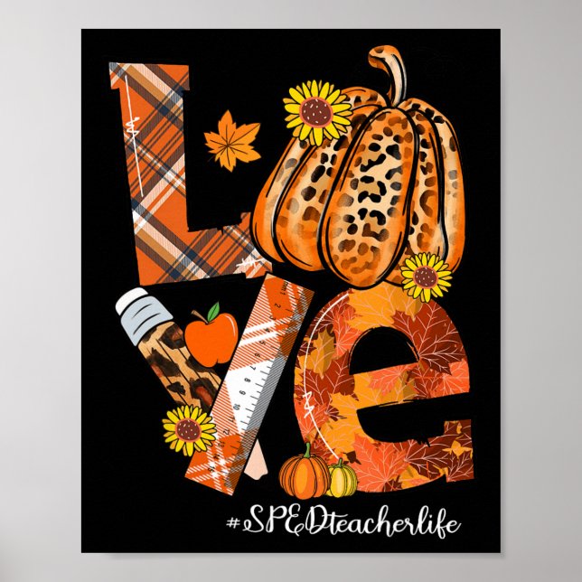 Poster AMOR Pumpkin Leopard SPED Professores Obrigados de (Frente)