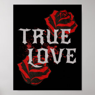 Poster Amor Punk Rosa Gótico Música de Rock Estudantil do