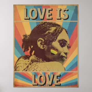 Poster Amor Retro é Amor Orgulho LGBTQ+