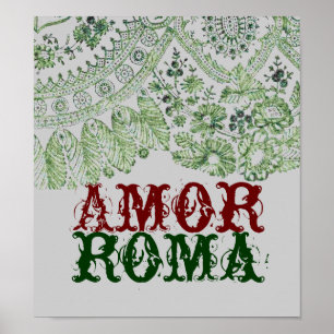Póster Amor Roma With Green Lace