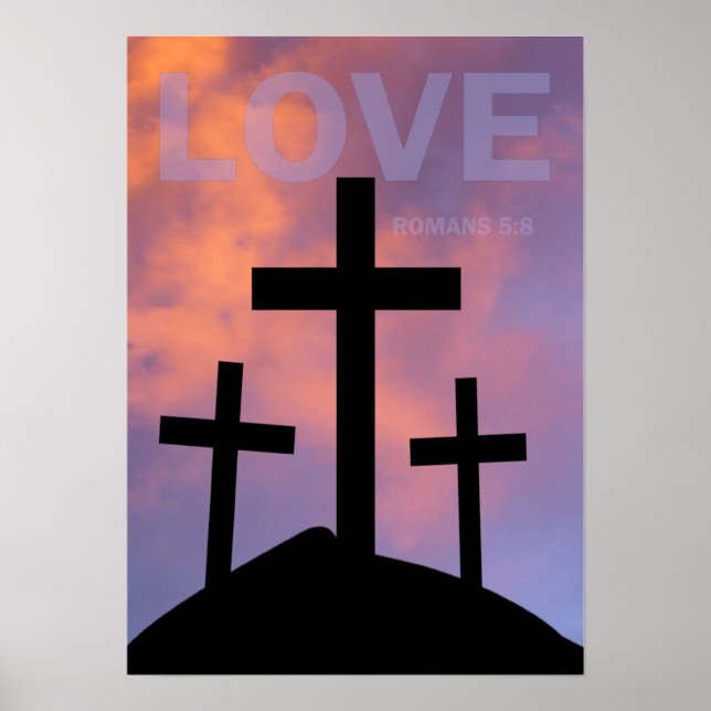 Póster AMOR - Romanos 5:8 (Frente)