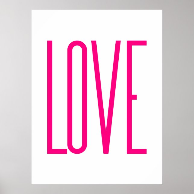 Poster Amor Rosa Brilhante Moderno (Frente)