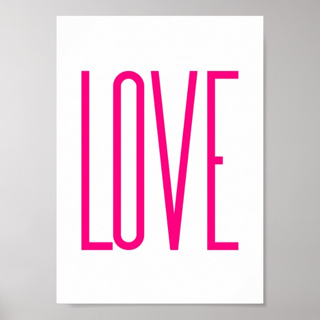 Poster Amor Rosa Brilhante Moderno (Frente)