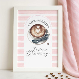 Poster Amor rosa é criar cartões e presentes de Chá de pa