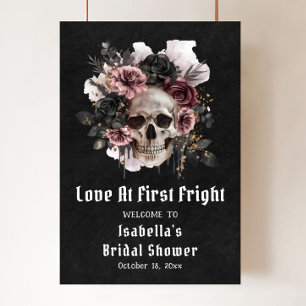 Poster Amor Skull No Primeiro Chá de panela De Boas-Vinda