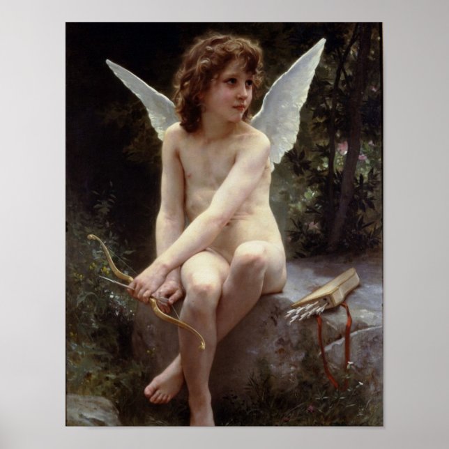 Poster Amor sobre o Olhar de William Bouguereau (Frente)