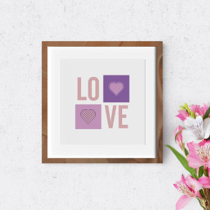 Póster AMOR. Tipografia e formas.