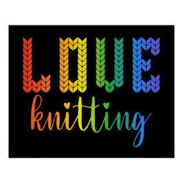 Póster Amor tricotando uma copa colorida