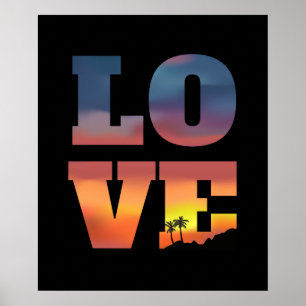 Poster Amor Tropical Sunset