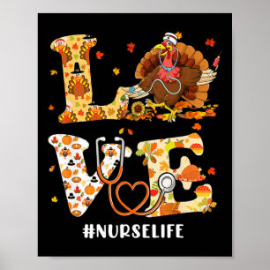 Poster Amor Turquia Stethoscope Enfermeira Vida Ação de G