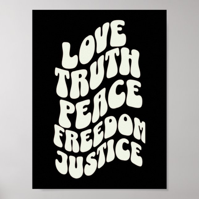 Poster Amor Verdade Liberdade Justiça Legal Design (Frente)