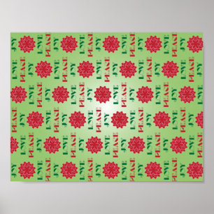 Poster Amor Verde e Vermelho Moderno, Paz, citação de J