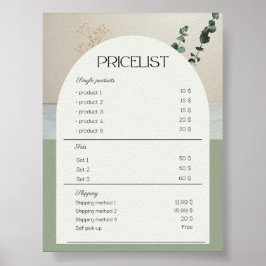 Poster Amostra de preços