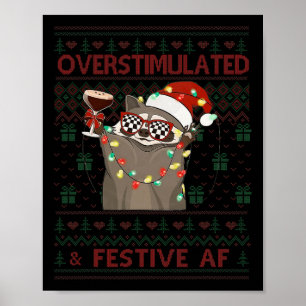 Poster &amp invertido; Festivo Af Raccoon Natal