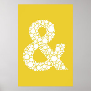 Póster Ampersand (e símbolo) Poster. Texto da cinza em a