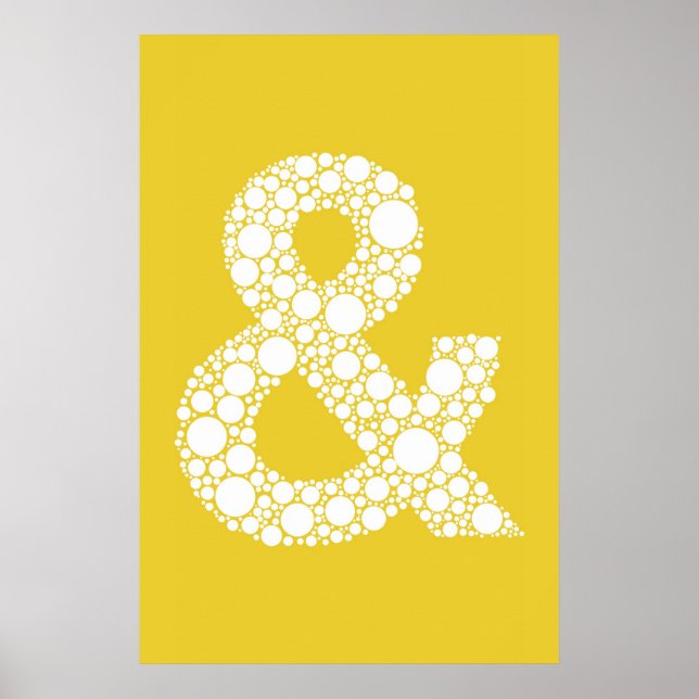 Póster Ampersand (e símbolo) Poster. Texto da cinza em am (Frente)