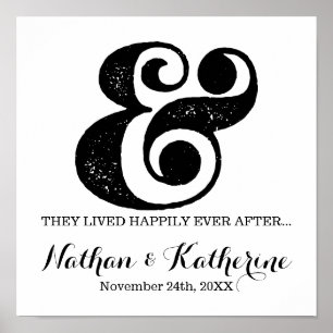 Poster Ampersand Negro Feliz Depois Da Data De Casamento