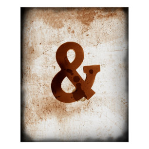 Póster ampersand poster no estilo de chique sepia