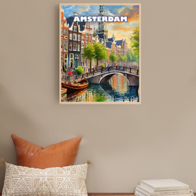 Poster Amsterdam, joyau des Pays-Bas aux mille canaux (Criador carregado)