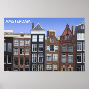 Poster Amsterdam Netherlands Canal Homes