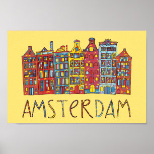 Póster Amsterdão no mosaico