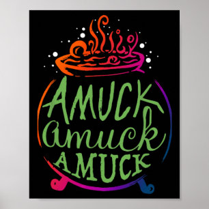 Poster Amuck Amuck Amuck Divertido Bruxa de Halloween Pre