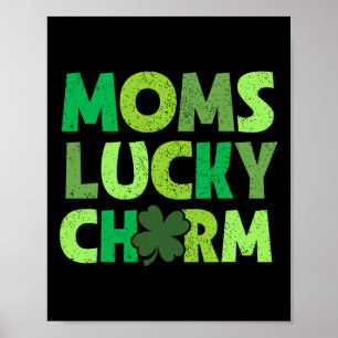 Poster Amuleto da Sorte da Mamãe Trevos Irlandeses Menino