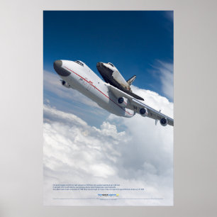 Poster An-225 Mriya e voo do ônibus espacial Buran