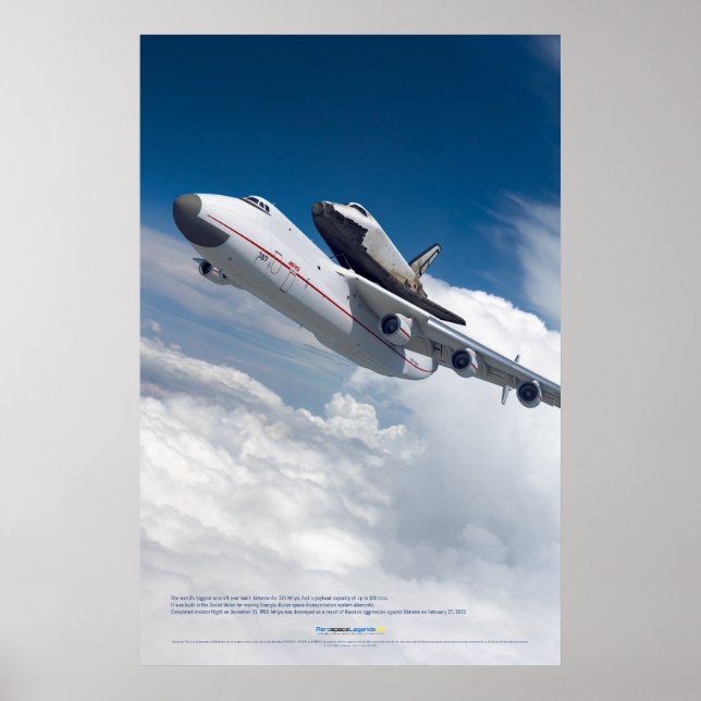 Poster An-225 Mriya e voo do ônibus espacial Buran (Frente)