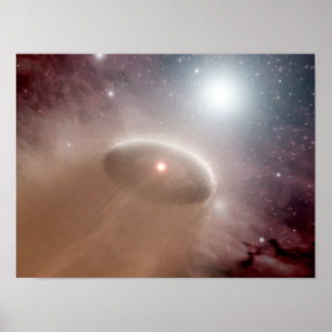 Poster An O-star just behind a young, cooler star