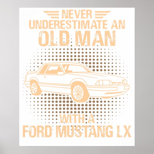 Poster An Old Man Ford Mustang 1993 Lx (Frente)