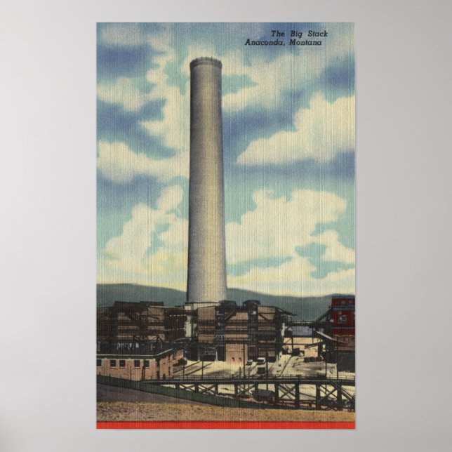 Poster Anaconda, Montana - Washoe Smelter (Frente)