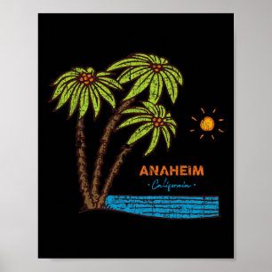 Poster Anaheim, Califórnia Surf Vintage Retro Praia Hi