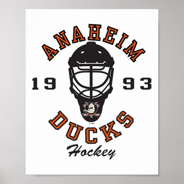 Poster Anaheim Ducks Hockey Mask White Officially License (Frente)