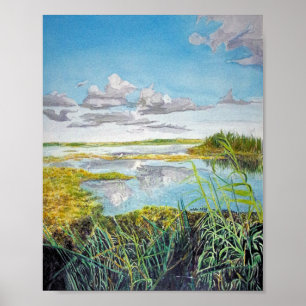 Poster Anahuac, Texas Watercolor Image