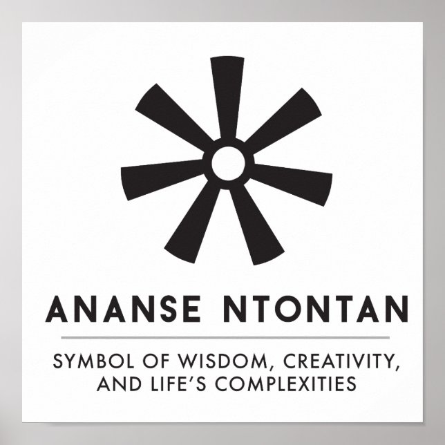 Poster ANANSE NTONTAN | Símbolo da sabedoria, criatividad (Frente)