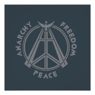Póster Anarquia, Liberdade e Paz: Símbolo da Anarquia Mod