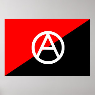 Póster Anarquista Vermelha Preta e Branca Anarquista Anar