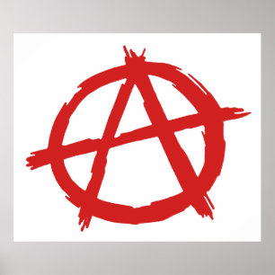 Poster Anarquista Vermelho Um Símbolo de Logotipo Anarqui