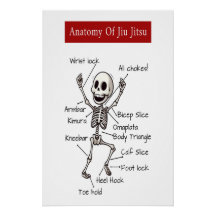 Anatomia de Jiu Jitsu BJJ Skeleton Submissões Gym