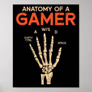 Poster Anatomia De Um Esqueleto De Jogador Mão Homens Eng