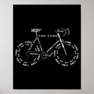 Poster Anatomia de uma Bicicleta - Peças de Bicicleta Eng
