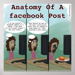 Póster Anatomia Engraçada De Uma Publicação No Facebook