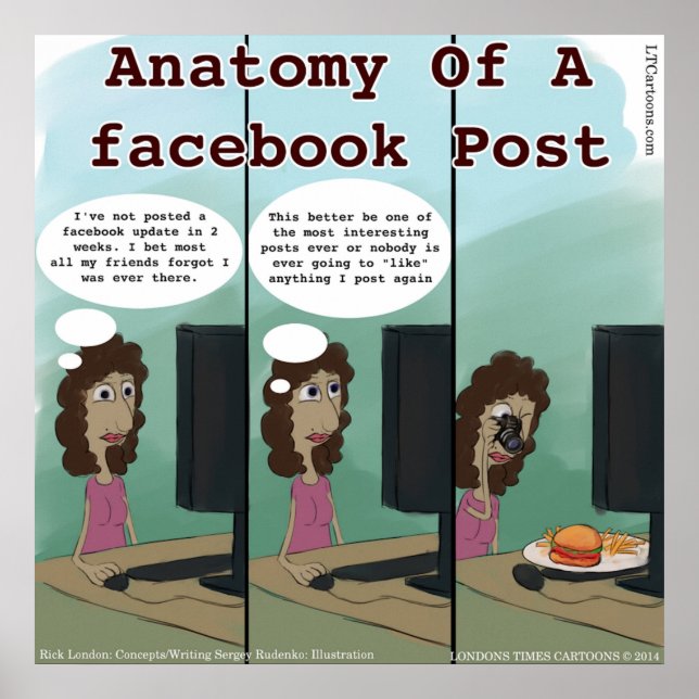 Póster Anatomia Engraçada De Uma Publicação No Facebook (Frente)