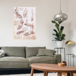 Póster Anatomia humana Pés-Ossos por Leonardo da Vinci