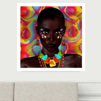 Póster "ancestrais" bela mulher negra poster
