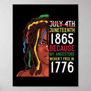 Poster Ancestrais do Dia Livre 1776 julho 4º Africano Neg