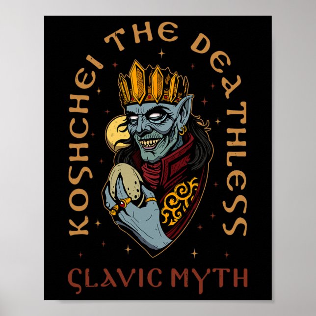 Poster Ancestralidade Koshchei Imortal Pagã Ucrânia Mito (Frente)