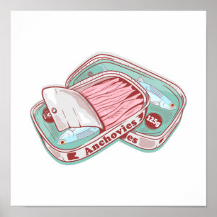 Poster Anchovas numa lata de estanho