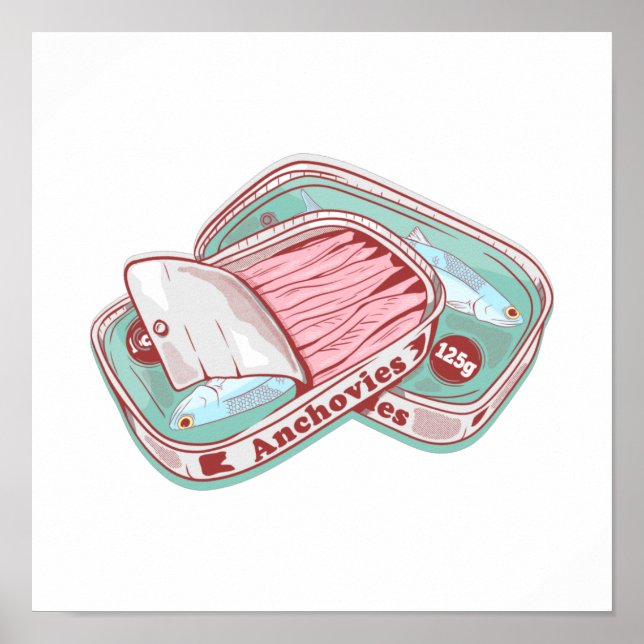 Poster Anchovas numa lata de estanho (Frente)
